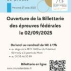 Ouverture de la billetterie des épreuves fédérales